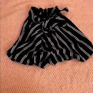 I am selling these black and white stripped shorts